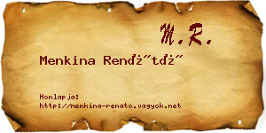 Menkina Renátó névjegykártya